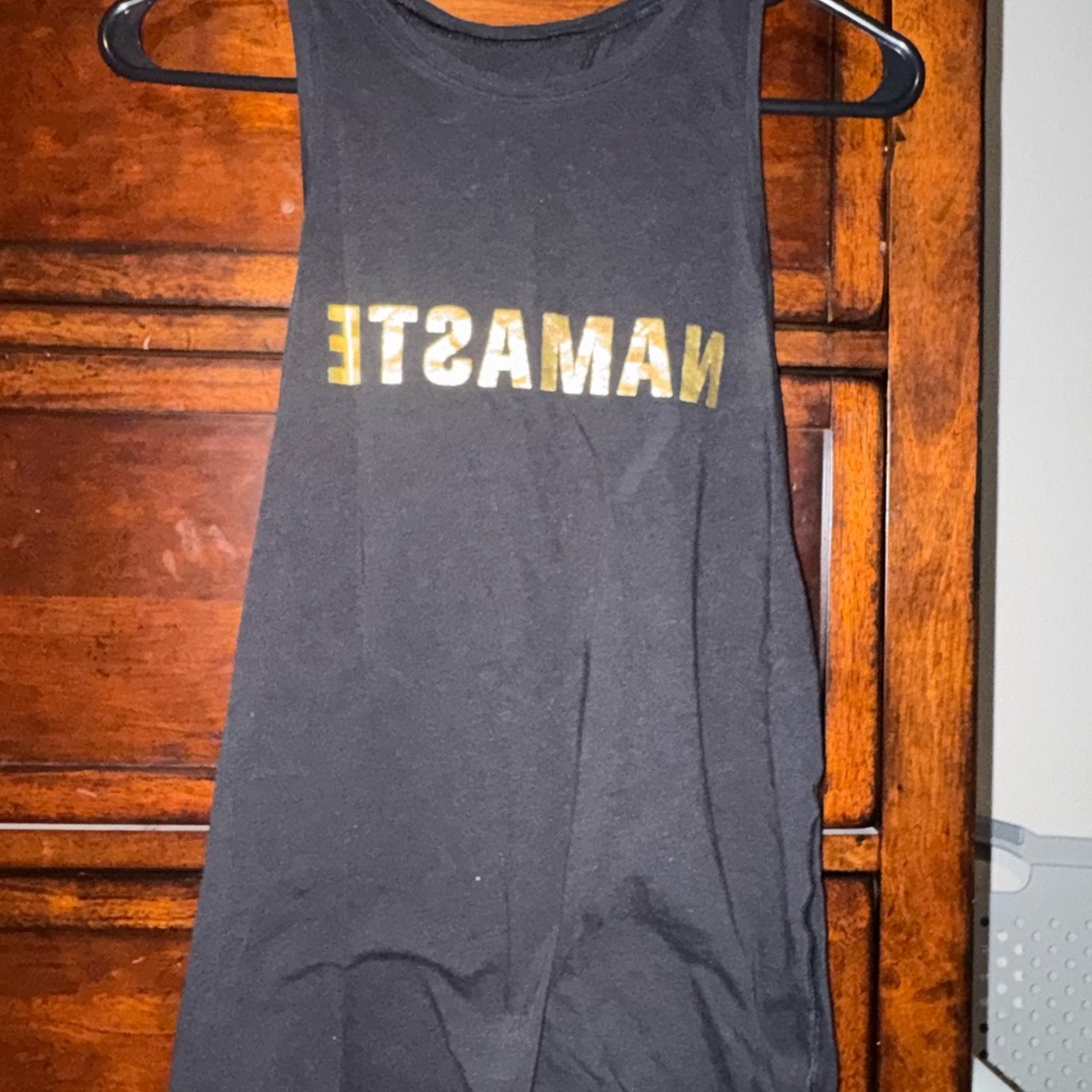 lululemon athletica Black Tank Top with Gold Print